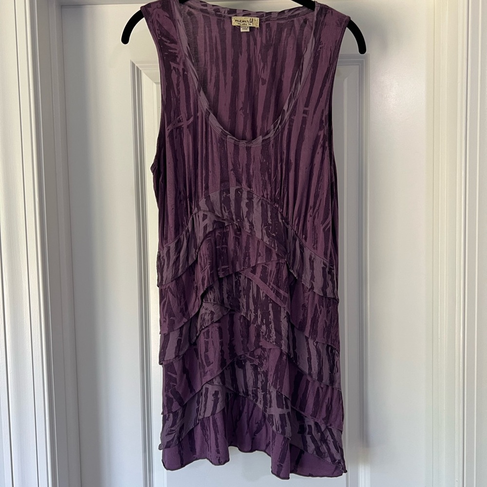 ONE WORLD Plum and Black Striped Top